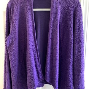 Chico’s asymmetrical open cardigan. Size 10